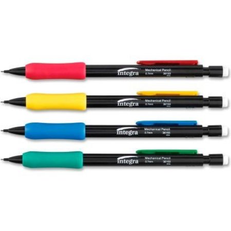 INTEGRA Integra„¢ Grip Mechanical Pencil, Refillable, 0.7mm, Assorted Barrel, Dozen 36153